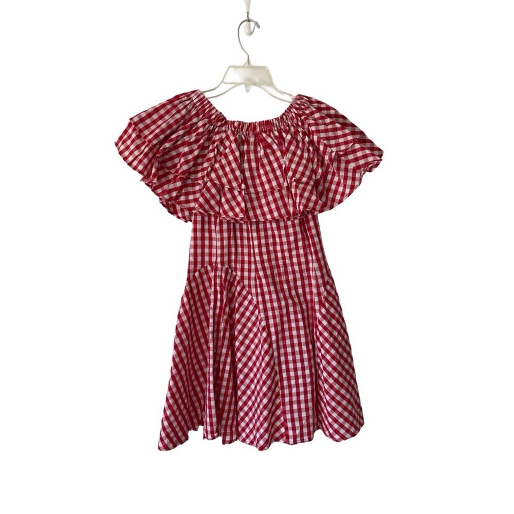 StyleKeepers NWTs Red Gingham Off-Shoulder Gingham Mini Dress size small